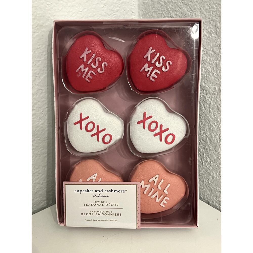 Cupcakes and‎ Cashmere Heart Decor Set 6 – XOXO Kiss Me All Mine NEW